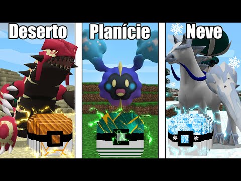 As Novas Lucky Pixelmon de Cada Bioma e seus Pokemon Lendário vs Inicial no Minecraft