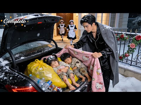 Echados de casa,gemelos mendigos durmieron en maletero del CEO;él los reconoció son hijos&los mimó!