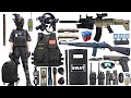 Special police weapon toy set unboxing | SCAR assault rifle, carbine M2 rifle, Glock pistol, bomb