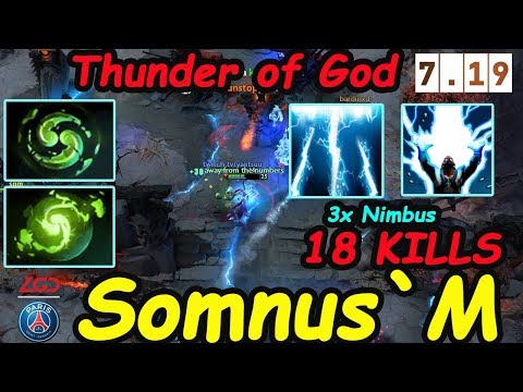 PSG.LGD.Somnus`M Thunder Of God [Refresher Orb +Shard  ] 3x nimbus + Ulti [Zeus]  | Dota2 7.19