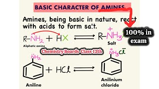 🚨Basic character of amines Class 12th🚀🔥Boards’2025 | Organic Chemistry class 12th #chemistry #boards