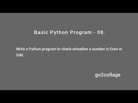 Ep 08 Language Python Basic Program I Go2collage