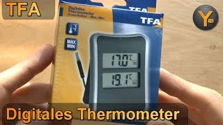 TFA 30.1044 Digitales Thermometer für Innen & Außen mit Min/Max Speicher