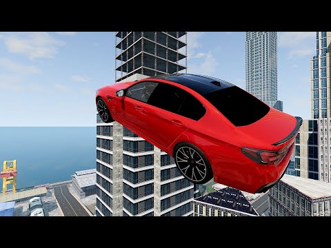 BeamNG Drive Realistic Car Crash Test - Extreme High Ramp Jump Physics Simulation #7