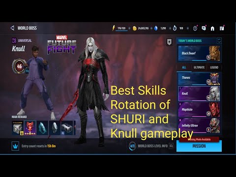 BEST SKILLS ROTATION OF SHURI !SHURI Wakanda Forever UNIFORM KNULL TEST! MARVEL FUTURE FIGHT
