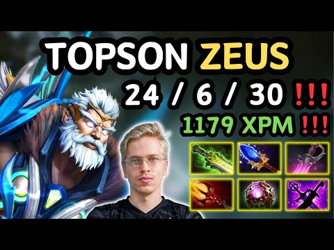 🔥 TOPSON Zeus Midlane Highlights 1179 XPM 🔥 Master Tier Zeus By Topson INSANE PLAY - Dota 2