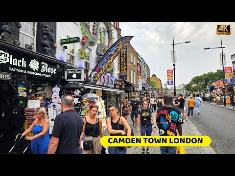 Camden Town Market Walk: London’s Punk, Food & Street Culture | London, UK | 4K