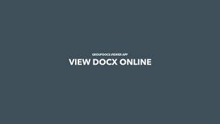 How to open and view DOCX files in a browser | GroupDocs.Viewer App Tutorial