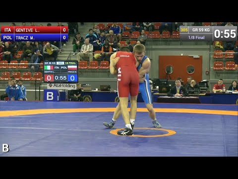 1/8 GR - 59 kg: Michal TRACZ (POL) df. Lorenzo GENTIVE (ITA) by TF, 11-0