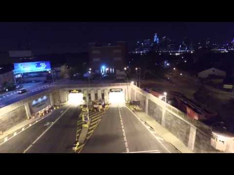 Phantom 3 looks at the old Brooklyn battery tunnel when they had toll booths.