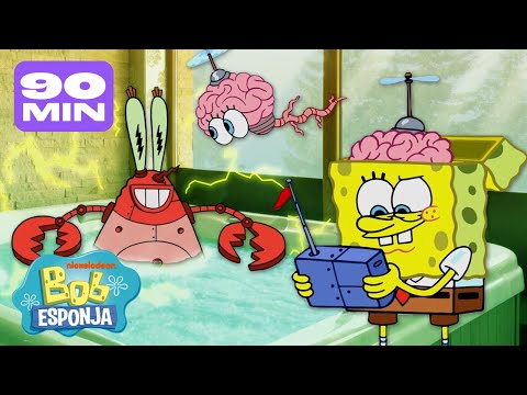 Bob Esponja | 90 MINUTOS  de los mejores INVENTOS de Bob Esponja 🤖 | Bob Esponja en Español