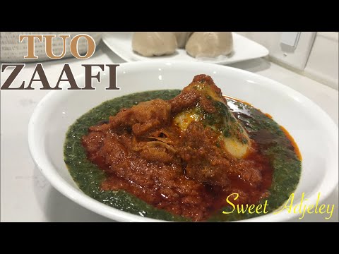 Sweet Adjeley Seasoning with Tuo Zaafi and Ayoyo Soup