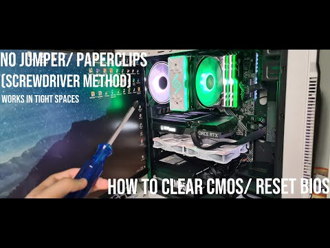 How to Clear CMOS/Reset Bios without Jumper in Confined Spaces (Screwdriver Method)