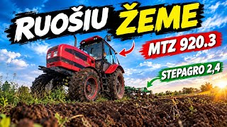Ruošiu žemę su stepagro 2.4 ir Mtz 920.3