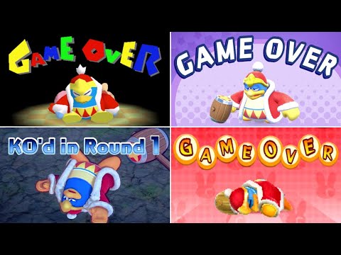 Evolution of King Dedede Game Over Screens in Kirby Games (2000-2025)