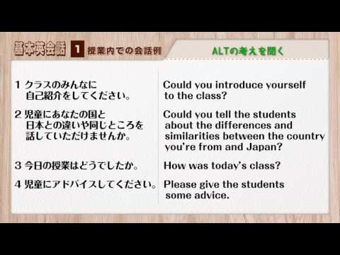 tr.14 基本英会話 ①授業内での会話例 ALTの考えを聞く