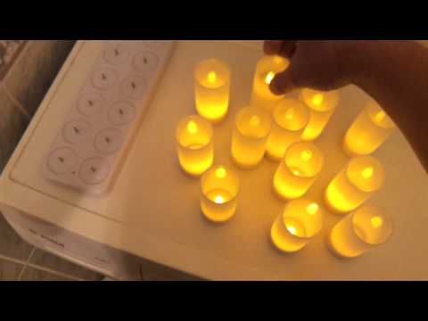 Led tea-light rechargeable 12 pack candle lamp