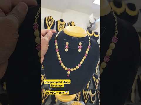 stone Necklace onegramgold rare collection #song #love #music #coimbatorejewellery #gold #ajith
