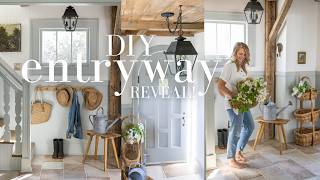New DIY Tile Entryway Reveal with Beautiful Cottage Decor!