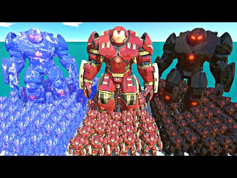 Hulkbuster Team vs Shadow Itself vs Darkice Itself - Animal Revolt Battle Simulator