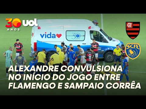 JOGADOR CONVULSIONA EM CAMPO E SAI DE AMBULÂNCIA EM JOGO DO FLAMENGO X SAMPAIO CORRÊA