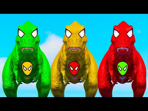Epic Tyrannosaurus Rex vs All Carnivores l Pro 8 Superhero Team Ultimate Battle in JWE2