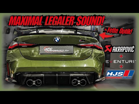 AKRAPOVIC ECE Exhaust + HJS Downpipes + EVENTURI Carbon Intake passend für BMW M4 G82 Competition