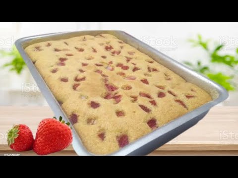 BOLO DE FUBÁ COM MORANGO, receita super fácil de fazer