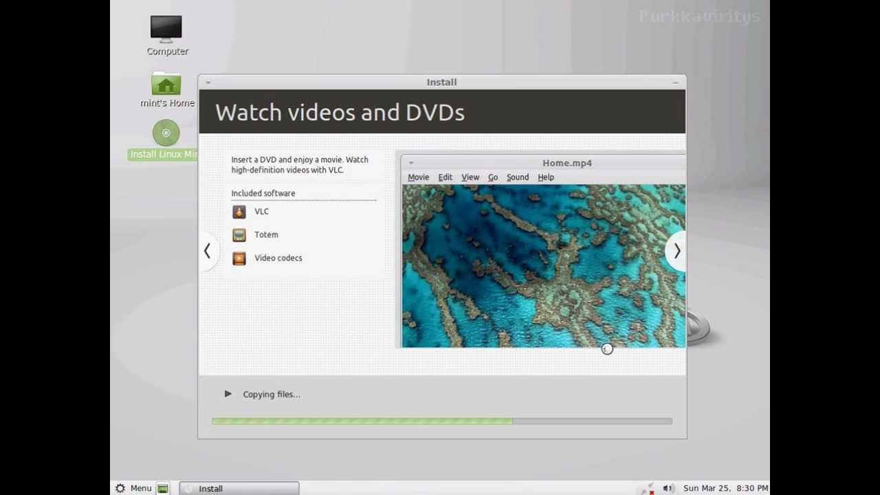 Linux Mint 11 (Katya) GNOME Desktop install