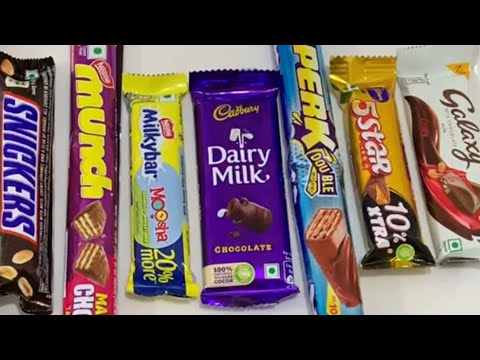 Snickers vs Munch vs Milkybar vs Dairy Milk vs Perk vs 5 Star vs Galaxy||unboxing chocolates #asmr