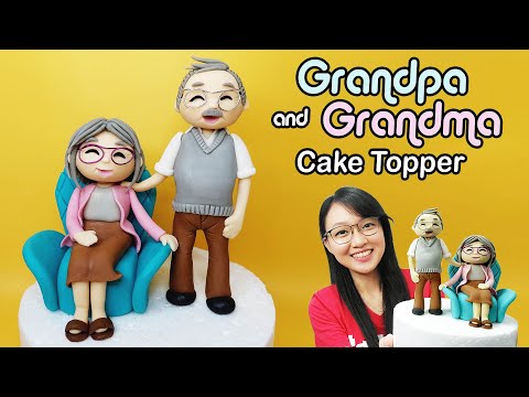 Grandma & Grandpa Cake Topper | Grandma Cake | Granny Cake | Old Man Cake Topper |Couple Cake topper