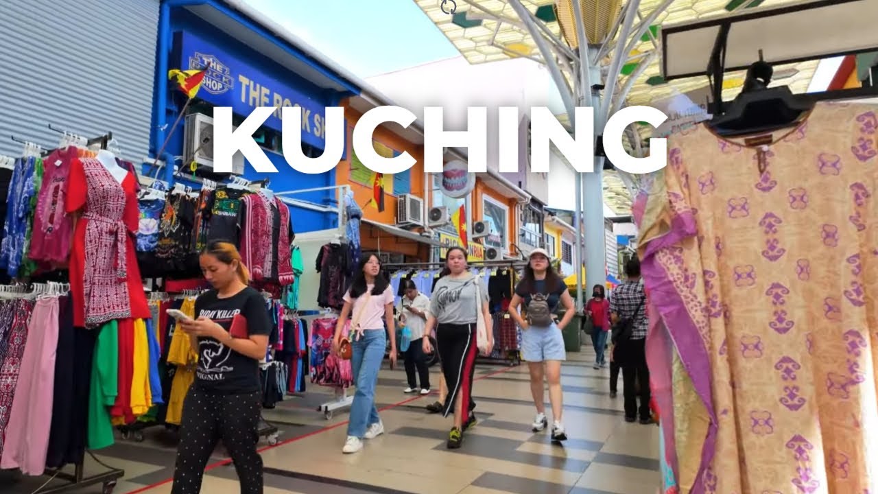 KUCHING Malaysia - city walk. Sarawak Borneo walking tour