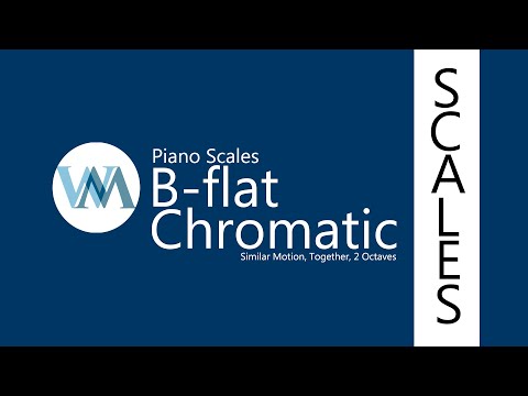 Piano Scales - Bflat Chromatic Scale, 2 Octaves, Similar Motion, Hands Together