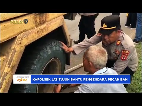 KAPOLSEK JATITUJUH BANTU PENGENDARA PECAH BAN