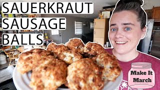 Cheesy Sauerkraut Sausage Balls | Keto Friendly |  Make It March | Fermented Homestead