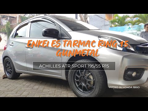 ENKEI ES TARMAC RING 15 LEBAR 6.5 ET 40 GUNMETAL | ACHILLES ATR SPORT 195/55 R15 | HONDA BRIO