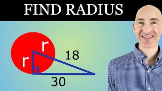 Given Point of Tangency Find the Radius of the Circle