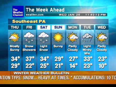 Willow Grove, PA Weatherstar XL - Heavy Snow - 11:28PM 1/26/2011