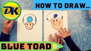 How to Draw Blue Toad from Super Mario Brothers