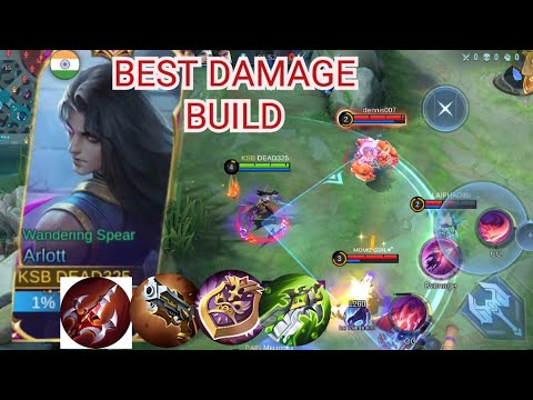 ARLOTT BUILD AND EMBLEM 2023 🔥 ARLOTT DAMAGE BUILD🔥 #mobilelegends #mlbb #arlott