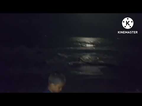 🌙🌙 light  with midnight  pondicherry beach 🏖