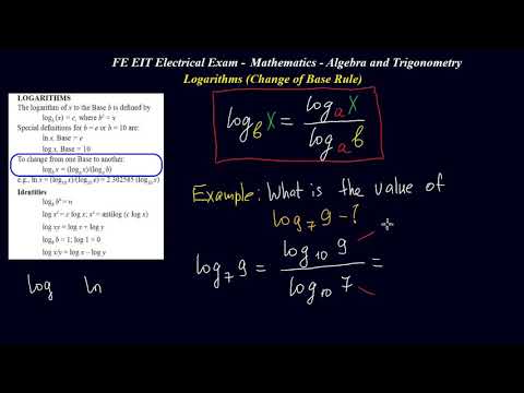 FE/EIT Exam Prep - Mathematics - Logarithms #3 (Change of Base Rule)