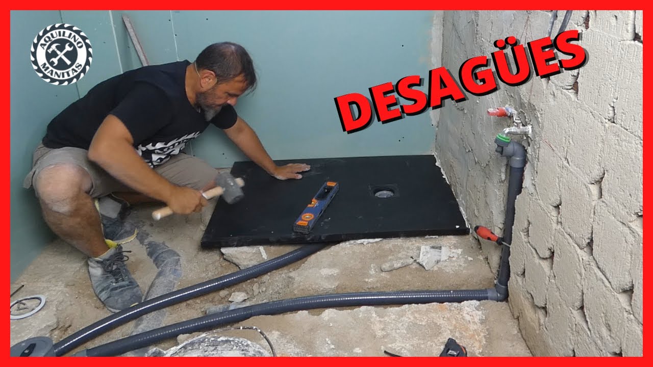 💥Como Instalar PLATO de DUCHA y DESAGÜES de BAÑO, paso a paso y COMPLETO.