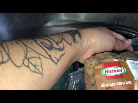 Cooking dinner Pork Roast from Hormel