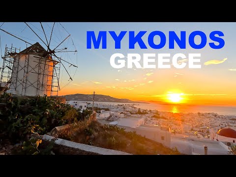 Mykonos Greece 🇬🇷🌞 Sunset Walk - October 2022 - 4K