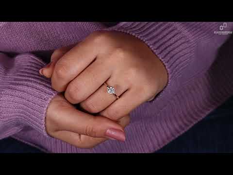 Round Lab Grown Diamond Ring, Solitaire Engagement Ring, 0.25 to 2.0 CT Diamond Wedding Ring