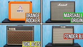 Video thumbnail for SMALL TUBE COMBO SHOOTOUT - Marshall Origin 20 VS Fender Blues Jr VS Vox AC15 VS Orange Rocker 15 by Toby's Guitar Gear Demos 🎵