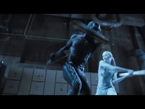 Ice Statue # 28 - Female Villain Cryo-freezes a Super-hero into Solid Ice
