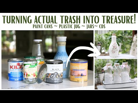 Trash to Treasure Makeovers ~ Paint Can Makeover ~ Plastic Jug Repurpose  ~ Useful Upcycles