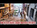 Izmir Construction Of Houses On Steep Mountain Slopes In Turkey To The Sea Op The Vertical Stairs